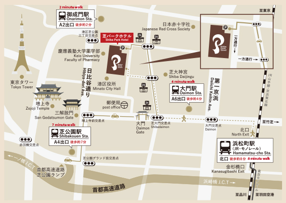 shiba park hotel map